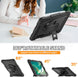 for Ipad 6Th/5Th Generation Case 9.7 Inch, Full-Body Shockproof Heavy Duty Protective Case with Screen Protector, Rotating Stand/Hand/Shoulder Strap for Ipad Air 2/ Pro 9.7, Black