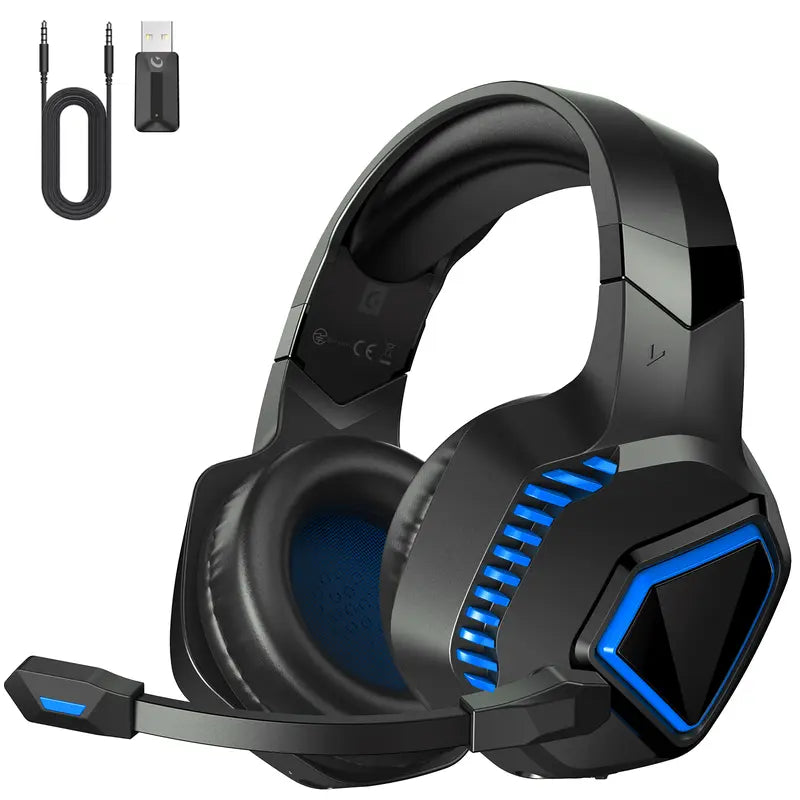 ZSL Wireless Gaming Headset Is Suitable for Ps5/Ps4/Pc/Switch and Other Devices, 3 Link Modes 2.4Ghz Ultra-Low 20Ms Delay, Clear Audio, Can Be Wired to XBOX, Converted to PUBG Game Design