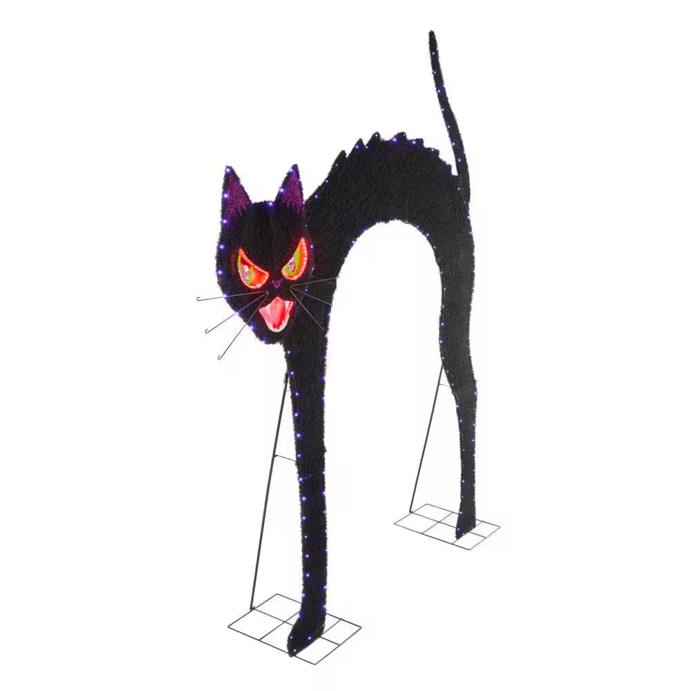 9.5 Ft. Halloween Classics Giant-Sized Color Changing LED Black Cat Archway H40