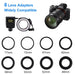 Ring Flash Light, 48 Micro LED Ring Flash Light with LCD Display Power Control, 4Pcs Flash Diffusers & 8Pcs Lens Adaptor for Canon, Nikon DSLR Cameras, Camera Accessories