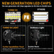 LED Pods , 4 Inch 60W Led Light Bar Spot Flood Combo off Road LED Fog Lights Triple Row Led Work Lights for Jeep Trucks Polaris Boats Pickup UTV ATV,4 Pack