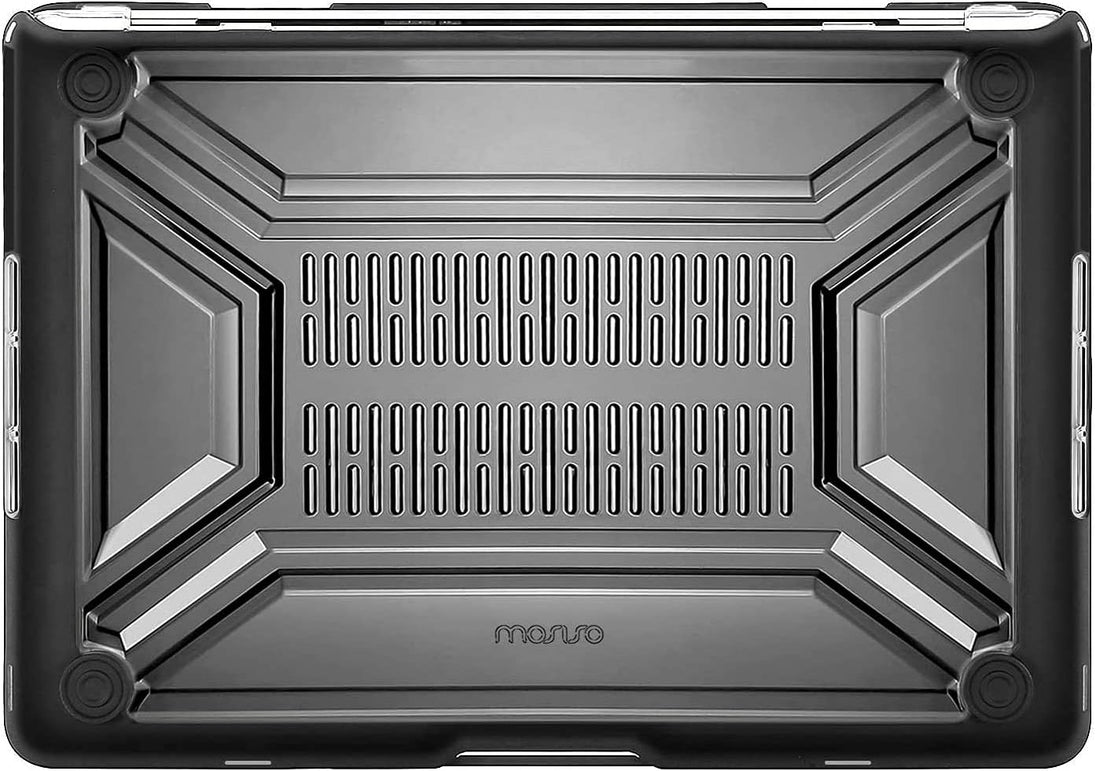 Compatible with Macbook Pro 13 Inch Case M2 2025 2024 2023 2022 2021 2020 A2338 M1 A2289 A2251 with Touch Bar, Heavy Duty Plastic Hard Shell Case with TPU Bumper&Keyboard Cover, Black