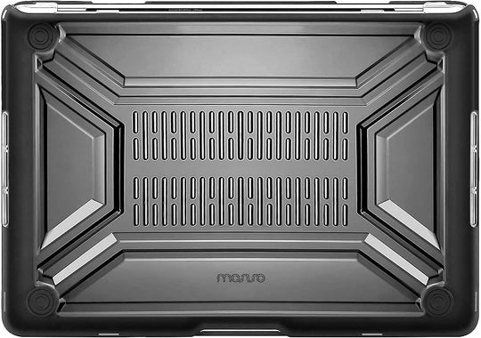 Compatible with Macbook Pro 13 Inch Case M2 2025 2024 2023 2022 2021 2020 A2338 M1 A2289 A2251 with Touch Bar, Heavy Duty Plastic Hard Shell Case with TPU Bumper&Keyboard Cover, Black