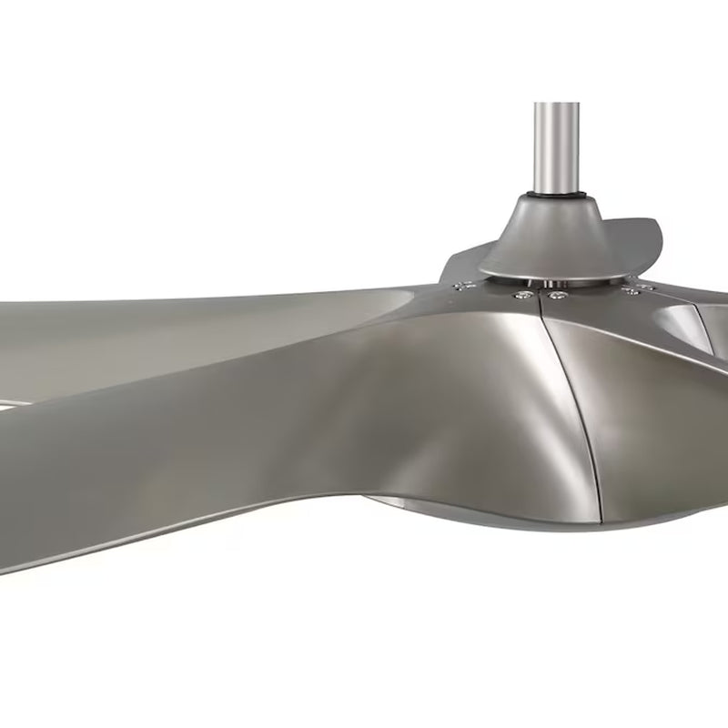 Vernal 60-In Integrated LED Outdoor Smart Painted Nickel with Painted Nickel Blades Propeller Ceiling Fan with Light - Remote Included ( 5 -Blade )