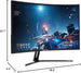 Curved Gaming 32" 1080P LED Monitor up to 185Hz 165Hz 144Hz 1920X1080 AMD Freesync HDMI Displayport Build-In Speakers, Machine Black 2020 (C326B-185RD)