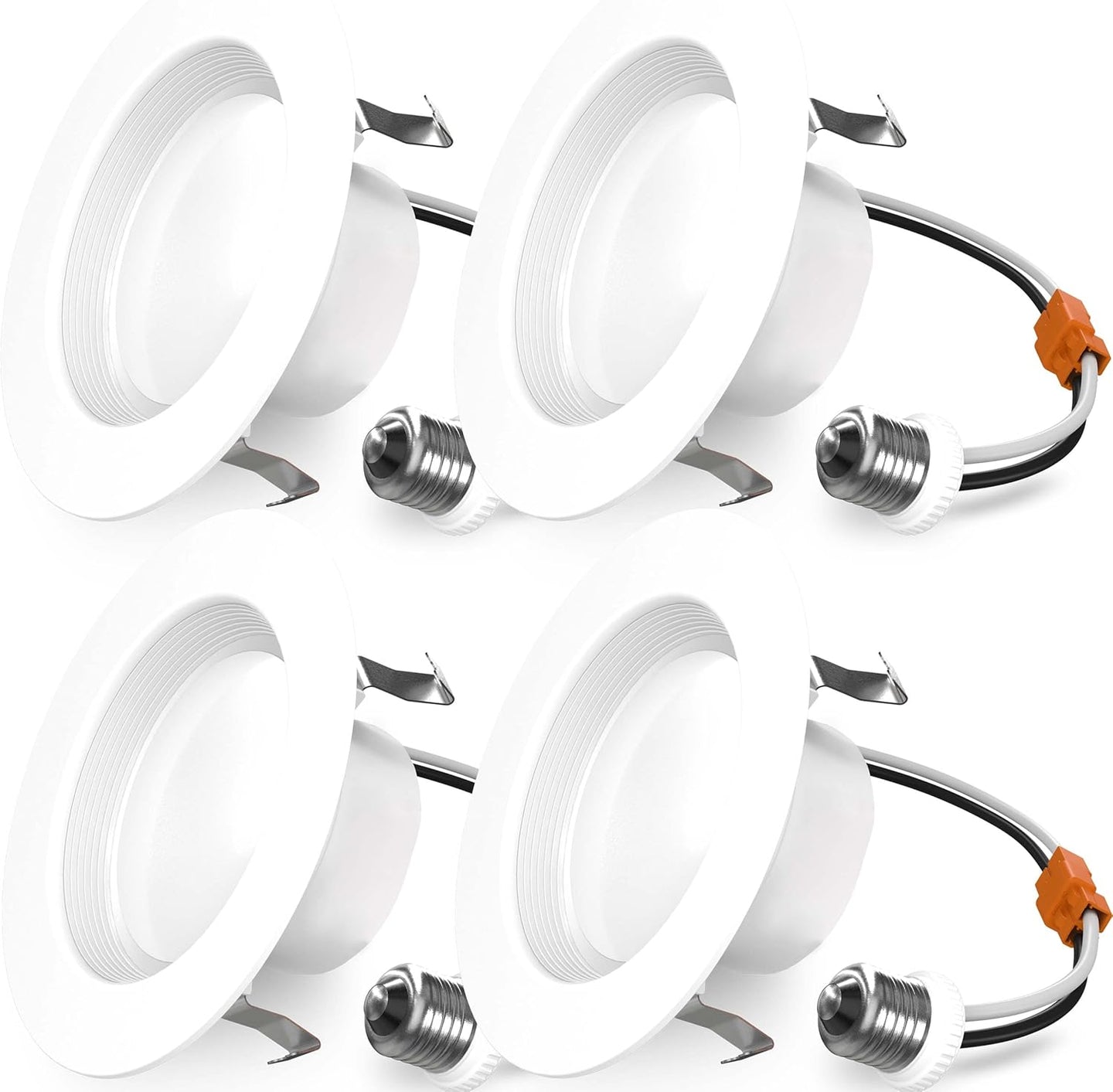 Sunco 4 Inch LED Recessed Lights, Retrofit Can Light for Ceiling, Baffle Trim, 660 LM, 11W (60W Equivalent), 5000K Daylight, Dimmable, Damp Rated ETL 4 Pack