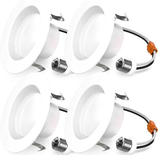 Sunco 4 Inch LED Recessed Lights, Retrofit Can Light for Ceiling, Baffle Trim, 660 LM, 11W (60W Equivalent), 5000K Daylight, Dimmable, Damp Rated ETL 4 Pack