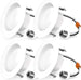 Sunco 4 Inch LED Recessed Lights, Retrofit Can Light for Ceiling, Baffle Trim, 660 LM, 11W (60W Equivalent), 5000K Daylight, Dimmable, Damp Rated ETL 4 Pack