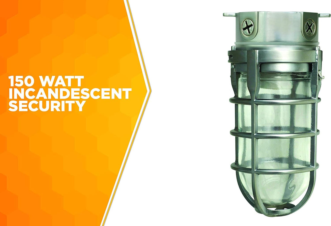 L1706 Vandal Resistant Security Light with Ceiling Mount (150W Incandescent Bulb; Silver)