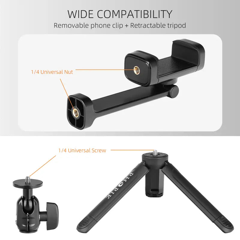 PHOPIK Mini Phone Tripod Stand: Portable and Flexible Octopus Smartphone Tripod- Compatible with Iphone/Android/Camera/Gopro Accessories Selfie Cellphone