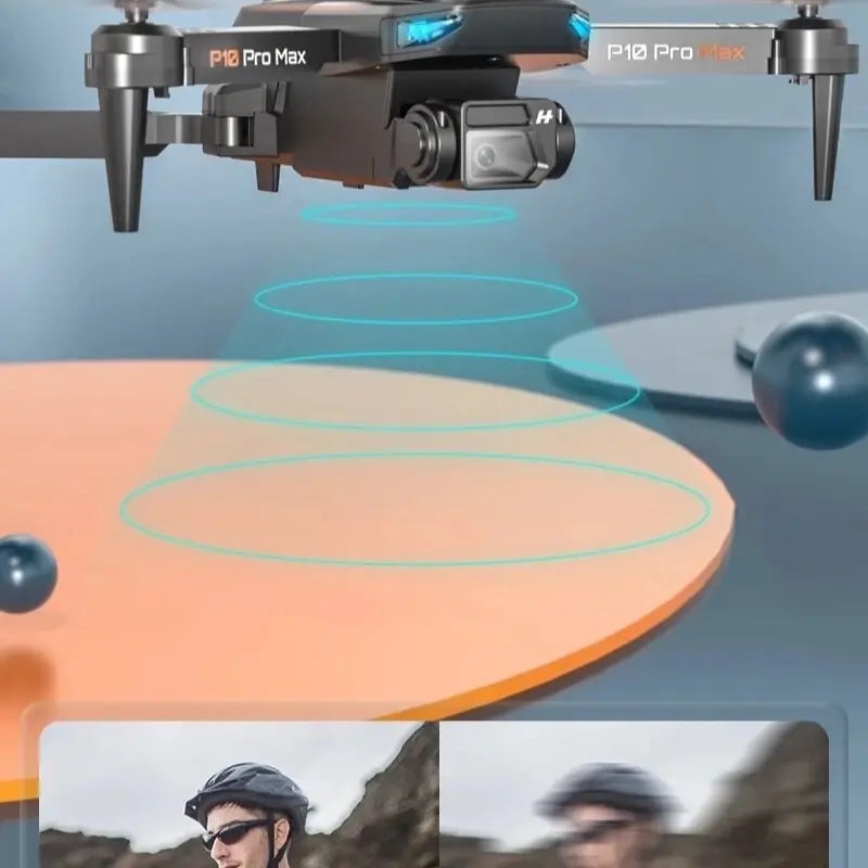4K P10 Drone Comes with a High-Definition Camera and a Wifi FPV High-Definition Dual Folding RC Quadcopter Height Maintainer Foldable Mobile