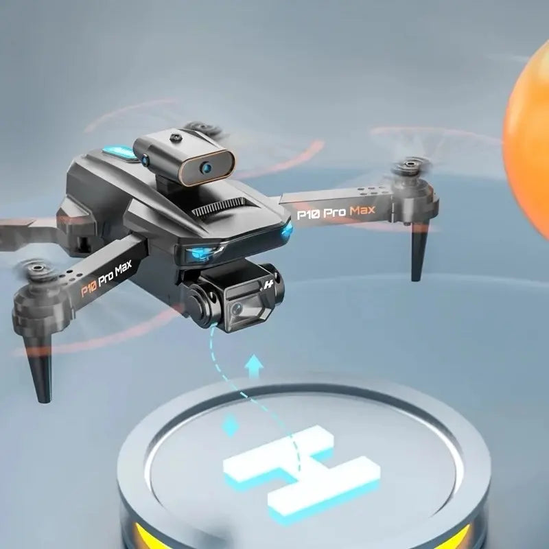 4K P10 Drone Comes with a High-Definition Camera and a Wifi FPV High-Definition Dual Folding RC Quadcopter Height Maintainer Foldable Mobile