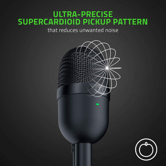 Seiren Mini USB Condenser Microphone for Professional Streaming and Gaming on PC - Superior Recording Quality with Precise Supercardioid Pickup Pattern - Adjustable Stand - Shock Resistant - Classic Black