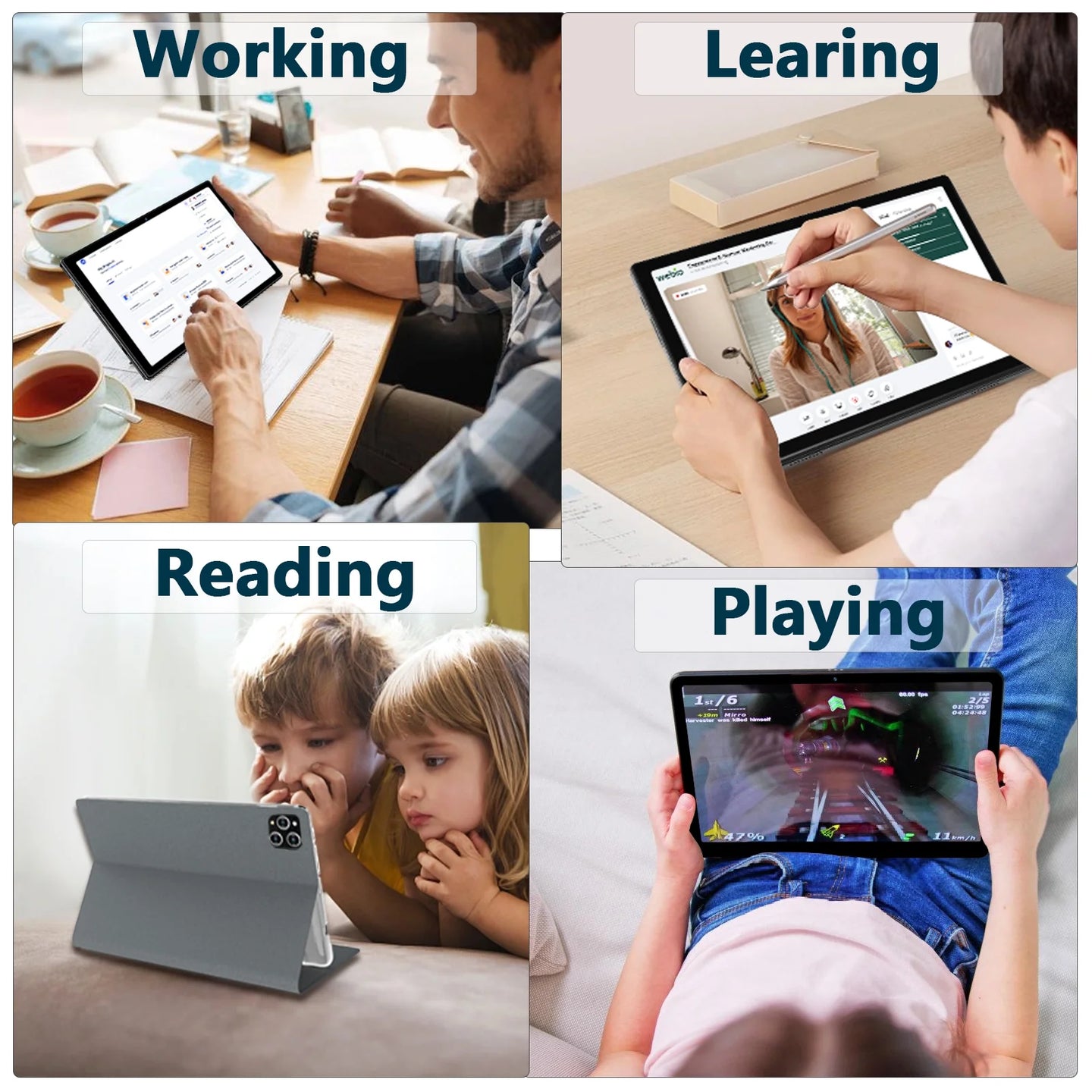 Tablet 2025 Newest Android 14 Tablet, 10 Inch Tablet,5G Wi-Fi Tablet Computer,2 in 1 Tablet with Keyboard, 128GB ROM+16(8+8)GB RAM + 1TB Expand,Octa-Core Processor,1920 * 1200 Ips,Bluetooth,Gps,Black