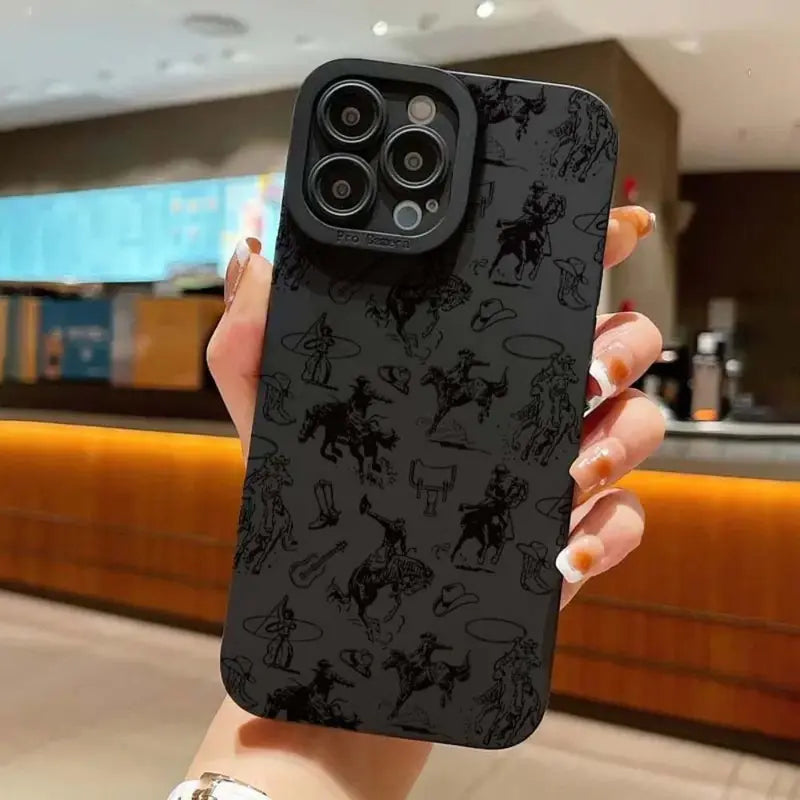 Equestrian Sketched Pattern Phone Case, All-Inclusive & Drop-Resistant Phone Cases Protector, Decorative Phone Cases for Iphone Cases XR XS Max 7 8 plus Iphone 11 Cases Iphone 12 Cases Iphone 13 Cases Iphone 14 Pro Max Case Iphone 15 Pro Max Case