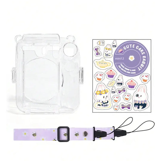 Handheld Polaroid Camera Bag Set, 1 Count Camera Protector Cover with Cute Cartoon Sticker & Lanyard, Suitable for Polaroid Mini12 Camera, Camera Protection Accessories
