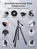 Progearx 73″ Camera Tripod, Professional Complete Tripod with 360°Fluid Head, QR Plate, Robust Aluminium Alloy Body, Carrying Bag, Video Tripod for Camera, DSLR, SLR, Canon, Nikon, Binoculars