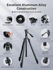 Progearx 73″ Camera Tripod, Professional Complete Tripod with 360°Fluid Head, QR Plate, Robust Aluminium Alloy Body, Carrying Bag, Video Tripod for Camera, DSLR, SLR, Canon, Nikon, Binoculars