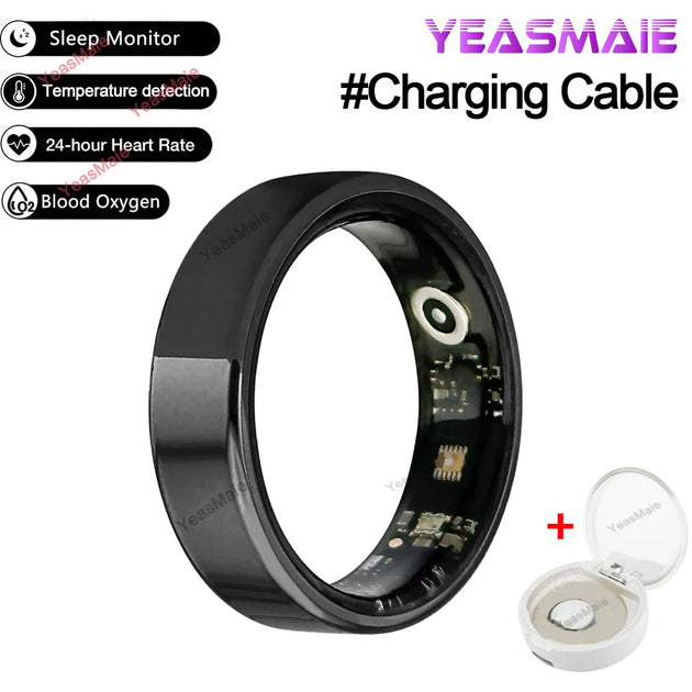 For Xiaomi Smart Ring Men Women, Body Temperature, Heart Rate and Blood Oxygen Monitor, IP67 & 3ATM Waterproof, Multi-Sport Mode