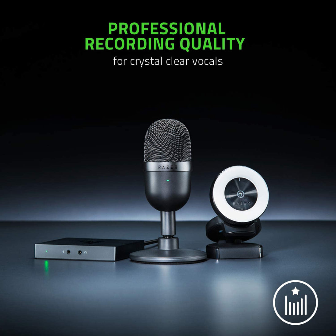 Seiren Mini USB Condenser Microphone for Professional Streaming and Gaming on PC - Superior Recording Quality with Precise Supercardioid Pickup Pattern - Adjustable Stand - Shock Resistant - Classic Black