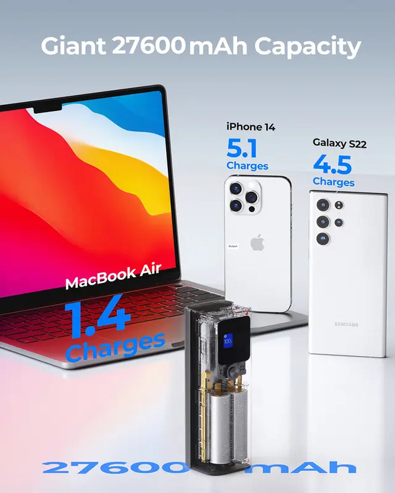 AUKEY PB-Y45 Sprint X 27.6K 140W 27600Mah Portable Power Bank with PD3.1 Powerstation