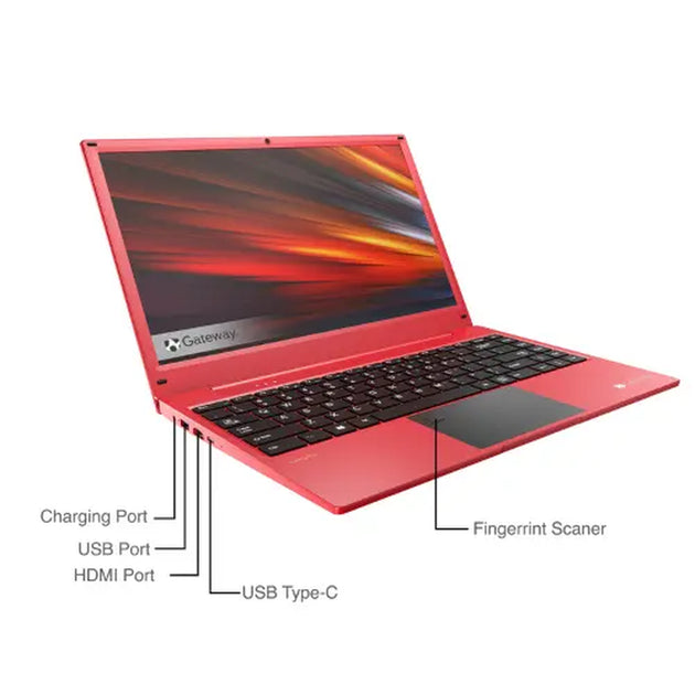 Gateway Red Notebook, Ultra Slim Design, 14.1 Inches Display