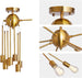 Sputnik Chandelier 8 Lights Semi Flush Mount Ceiling Light Modern Pendant Light Fixture, Brass, Bedroom Dining Room Kitchen Living Room