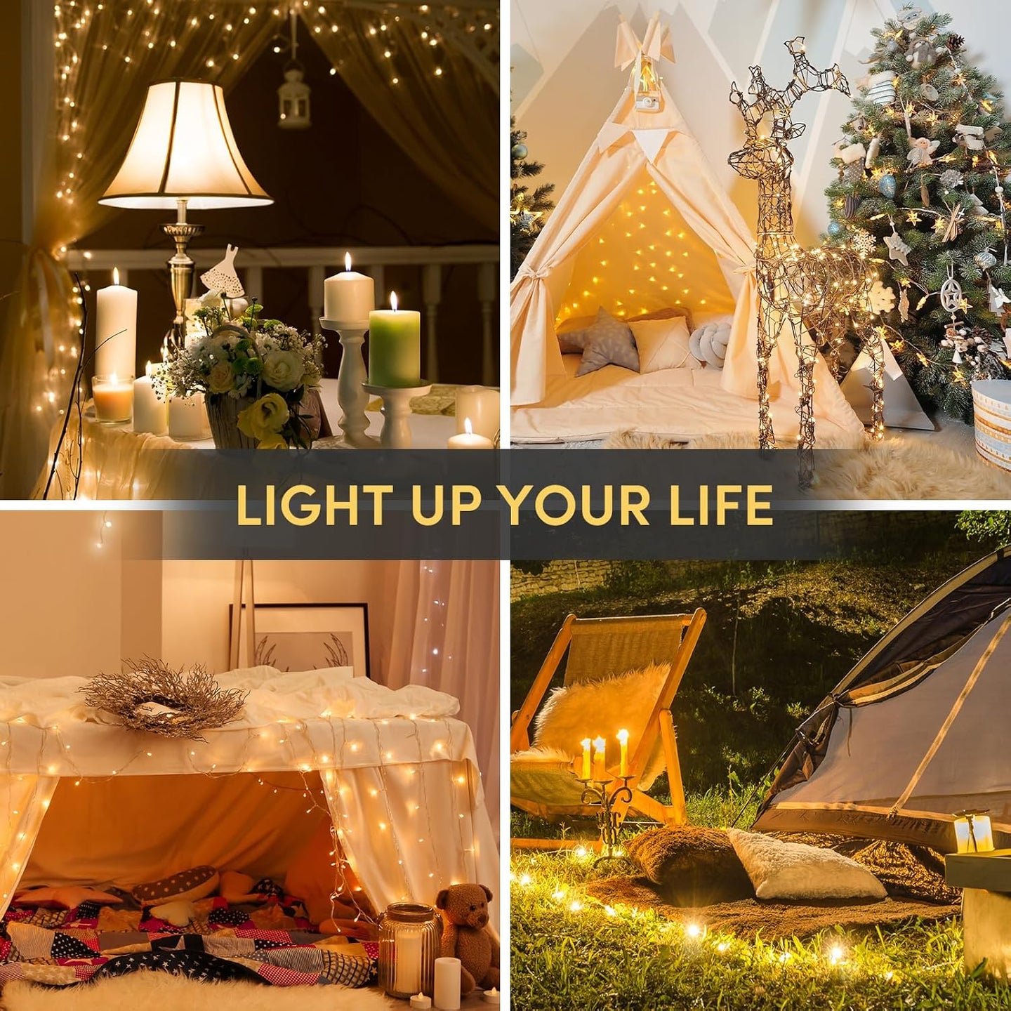 100 LED String Light for Wedding Party Bedroom,33 Ft USB String Lights 8 Modes Waterproof for Indoor Outdoor
