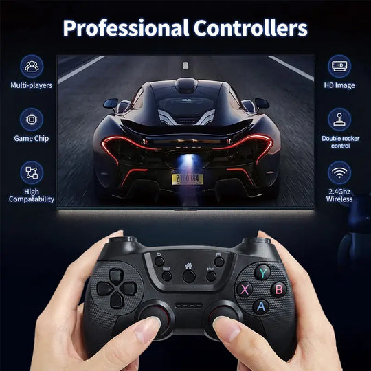 4K Wireless Retro Game Console - Retro Play Game Stick,Nostalgia Stick Game,40+ Classic Emulators,4K HDMI Output,Plug and Play Video Game Stick Built in 40000+ Games with 2.4G Wireless Controllers(128G)