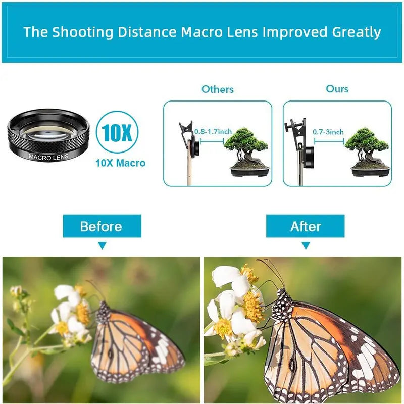 Durable Mobile Phone Camera Lens Set, Multifunctional Cellphone Lens, Universal Mobile Phone Photography Accessories, Easy Installation Phone Camera Lens Kit, Suitable for Most Smartphones