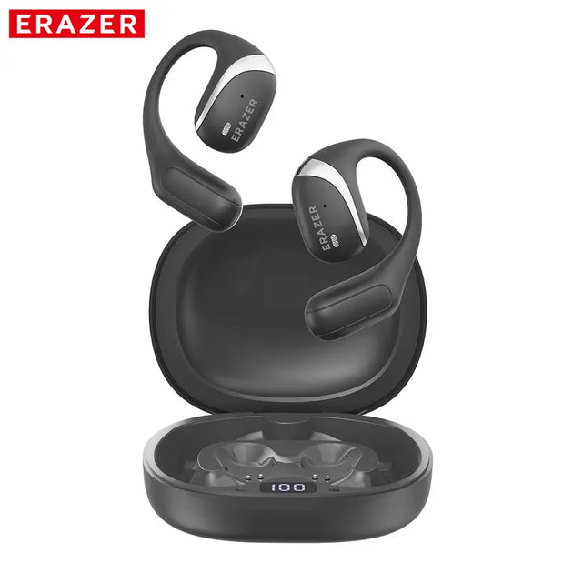 ERAZER True Wireless Open Ear Earphones Bluetooth 5.4 ENC Noise Cancelling Headphones Hifi Sound Touch Control 84Hours Long Playtime Not in Ear Earphones Waterproof over Ear Wireless Headset for Working Music Movie Electronic Audio& Video Earbuds