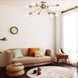 Sputnik Chandelier 8 Lights Semi Flush Mount Ceiling Light Modern Pendant Light Fixture, Brass, Bedroom Dining Room Kitchen Living Room