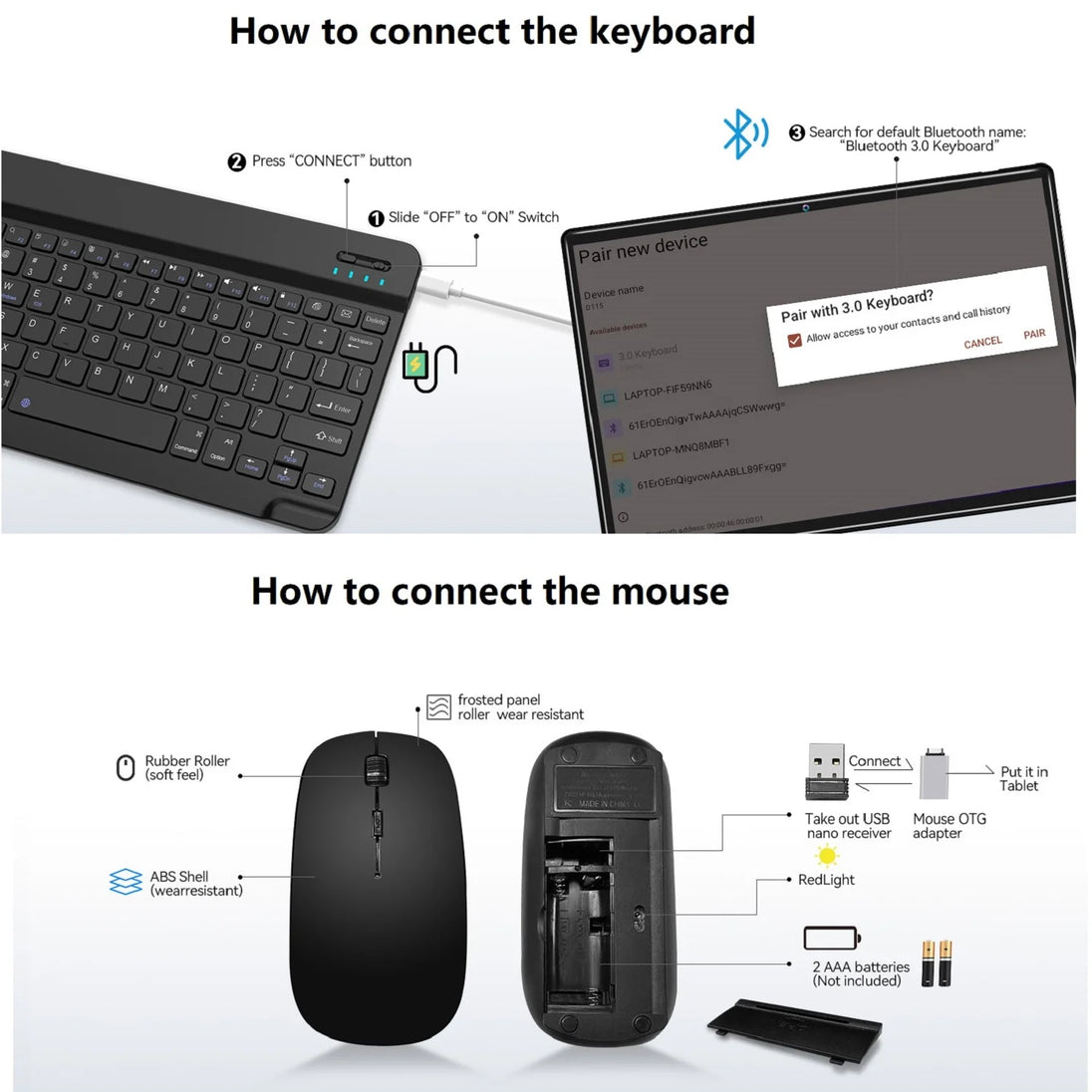 Tablet 2025 Newest Android 14 Tablet, 10 Inch Tablet,5G Wi-Fi Tablet Computer,2 in 1 Tablet with Keyboard, 128GB ROM+16(8+8)GB RAM + 1TB Expand,Octa-Core Processor,1920 * 1200 Ips,Bluetooth,Gps,Black