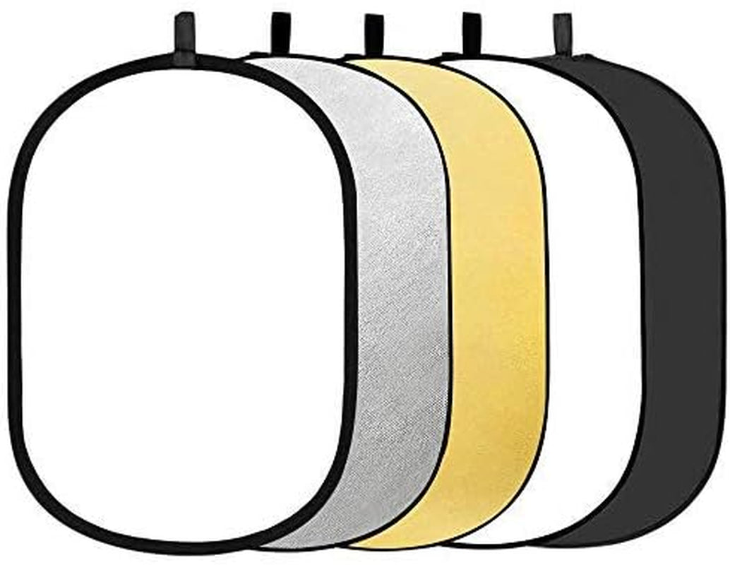 59”X79” 150X200Cm 5-In-1 Collapsible Portable Disc Light Reflector with Bag for Studio and Photography - Gold, Silver, Black, White, Translucent. (Rft05-150X200Cm)