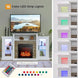 Electric Fireplace TV Stand, Electric Fireplace Mantel with 16-Color Led Lights, Adjustable Glass Shelves, Remote & Smart APP Control, TV Console for Living Room
