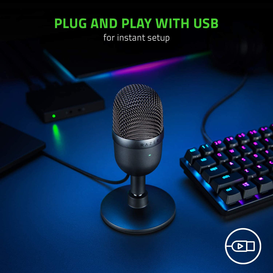 Seiren Mini USB Condenser Microphone for Professional Streaming and Gaming on PC - Superior Recording Quality with Precise Supercardioid Pickup Pattern - Adjustable Stand - Shock Resistant - Classic Black