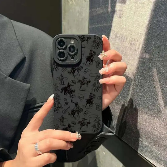 Equestrian Sketched Pattern Phone Case, All-Inclusive & Drop-Resistant Phone Cases Protector, Decorative Phone Cases for Iphone Cases XR XS Max 7 8 plus Iphone 11 Cases Iphone 12 Cases Iphone 13 Cases Iphone 14 Pro Max Case Iphone 15 Pro Max Case