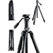 Progearx 73″ Camera Tripod, Professional Complete Tripod with 360°Fluid Head, QR Plate, Robust Aluminium Alloy Body, Carrying Bag, Video Tripod for Camera, DSLR, SLR, Canon, Nikon, Binoculars