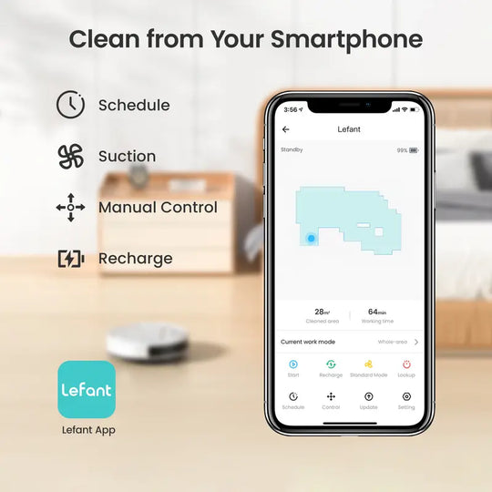 Lefant M210 Robotic Vacuum, Wifi/App/Alexa, Efficient Filtration System, Robot Vacuum Cleaner with Schedule, Self-Charging, Slim Design, Quiet, Perfect for Hard Floors, Pet Hair, Carpets