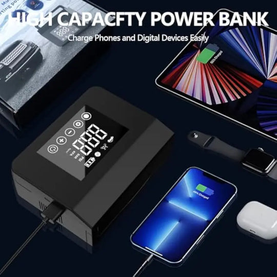 【Akwllby】Portable Car Jump Starter with Air Compressor, Capapro 150PSI 4000A Fast Battery Jump Starter Charger with Digital Tire Inflator, Pack with Type-C Quick Charge Powerbank Batteryjumper