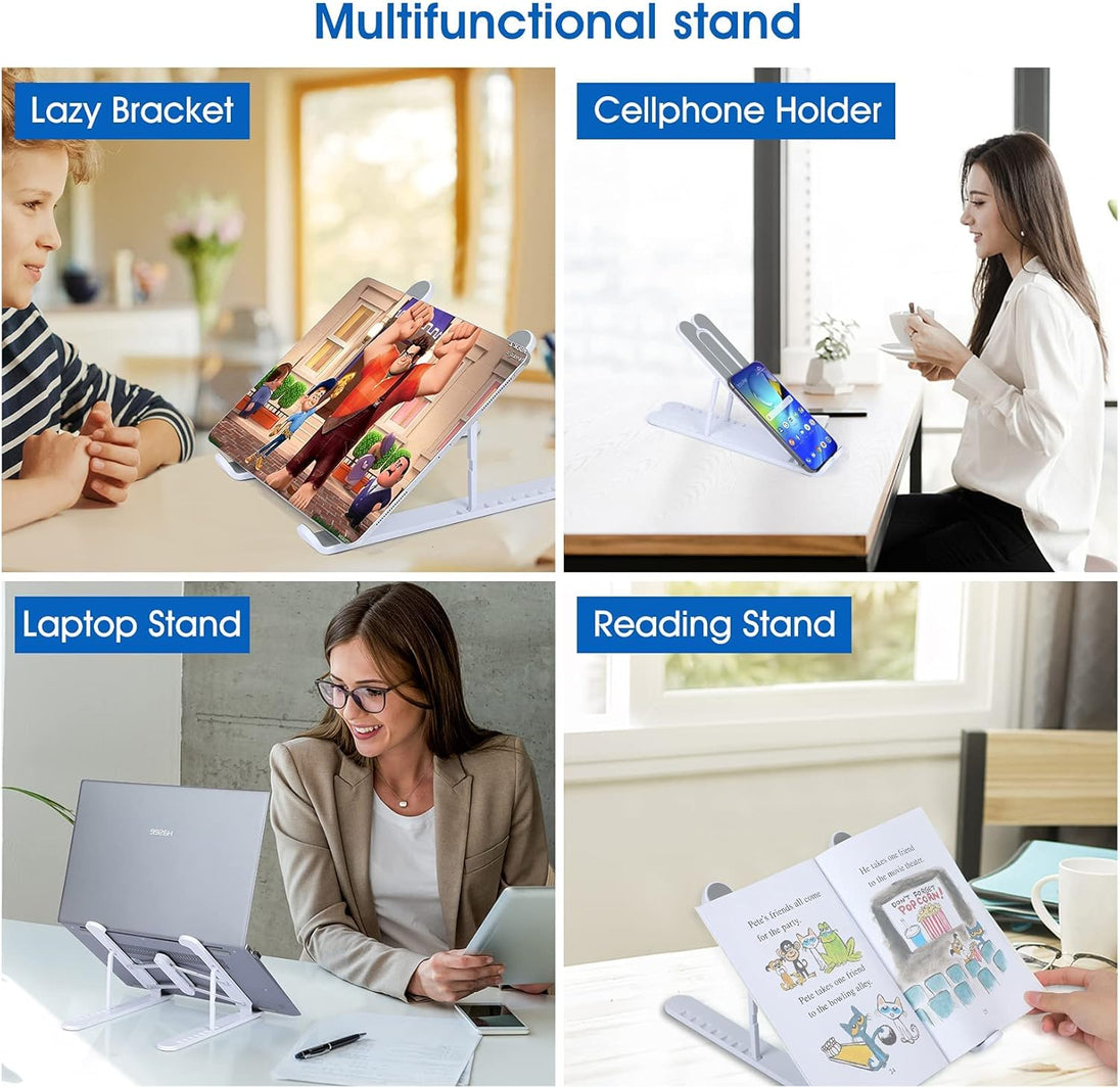 Portable Laptop Stand, 8 Angles Foldable Laptop Riser, Easy to Carry Computer Stand for Travel, Compatible with Macbook Air Pro, HP, Lenovo, Dell & All 10 to 15.6 Inches Laptops