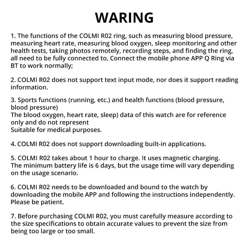Smart Ring, Waterproof Smart Ring with Blood Pressure & Blood Oxygen Monitoring, Multifunctional Smart Ring for Men & Women