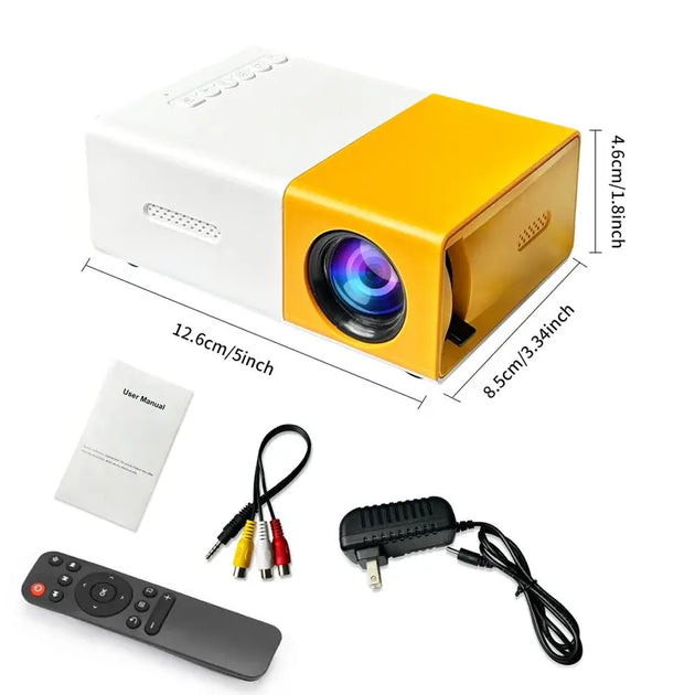Portable Projector, Mini Projector with Remote Control, Home Entertainment Device for TV, PC, Laptop, Mobile Phone, Mother'S Day Gift
