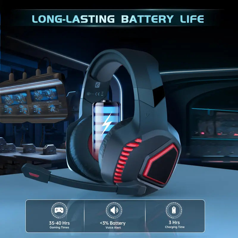 ZSL Wireless Gaming Headset Is Suitable for Ps5/Ps4/Pc/Switch and Other Devices, 3 Link Modes 2.4Ghz Ultra-Low 20Ms Delay, Clear Audio, Can Be Wired to XBOX, Converted to PUBG Game Design