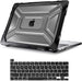 Compatible with Macbook Pro 13 Inch Case M2 2025 2024 2023 2022 2021 2020 A2338 M1 A2289 A2251 with Touch Bar, Heavy Duty Plastic Hard Shell Case with TPU Bumper&Keyboard Cover, Black
