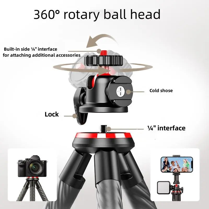 Portable Camera Tripod, Flexible Mini Camera Stand with Hidden Phone Clip, Universal Camera Accessories for Iphone 13 12 Pro Max XS Max X 8 Samsung Canon Nikon Sony Cameras, Music Festival (1 Count)