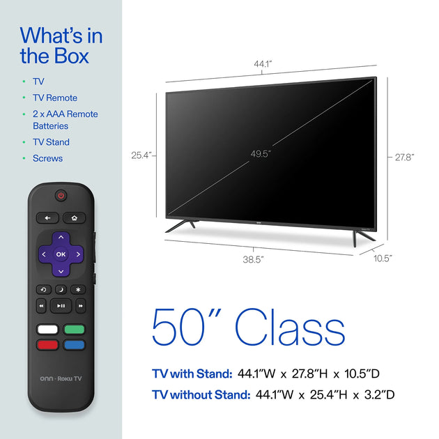 50” Class 4K UHD (2160P) LED Roku Smart Television HDR (100012585)