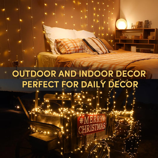 100 LED String Light for Wedding Party Bedroom,33 Ft USB String Lights 8 Modes Waterproof for Indoor Outdoor