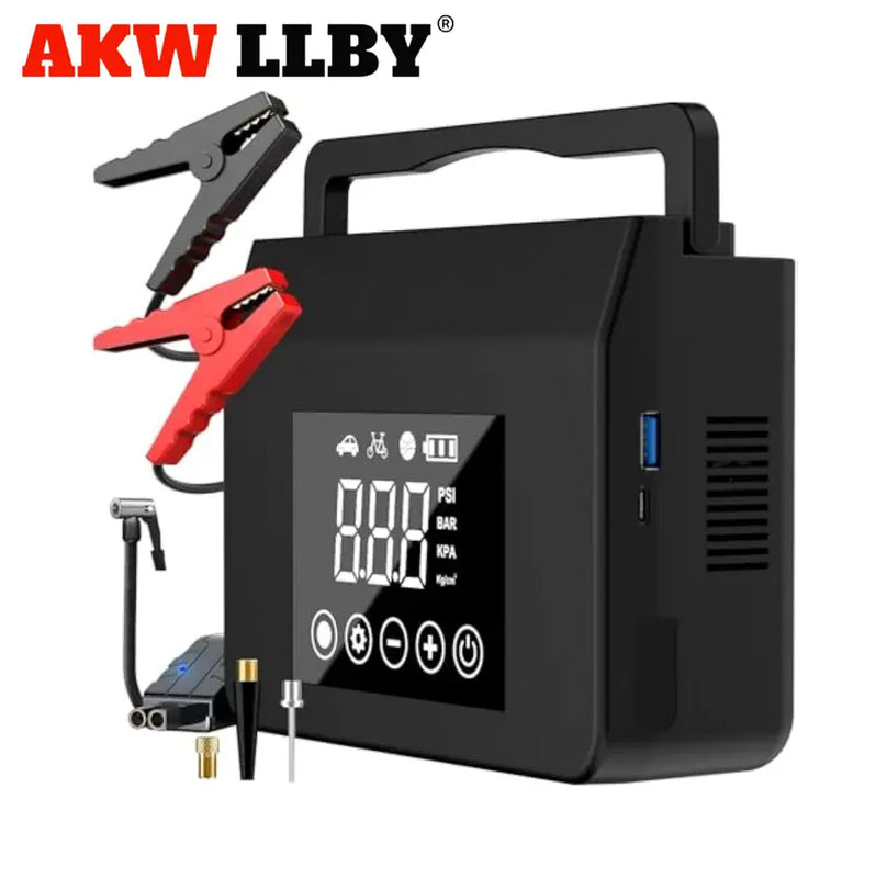 【Akwllby】Portable Car Jump Starter with Air Compressor, Capapro 150PSI 4000A Fast Battery Jump Starter Charger with Digital Tire Inflator, Pack with Type-C Quick Charge Powerbank Batteryjumper