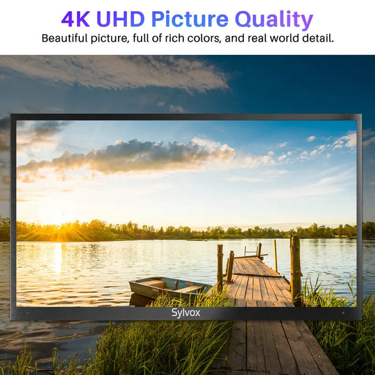 SYLVOX 43" Outdoor TV, 4K UHD Smart TV with Voice Assitant, Free Dowload Apps, Support Wifi Bluetooth, HDR, IP55 Waterproof TV Suitable for Partial Sun Area (Deck Pro Series)
